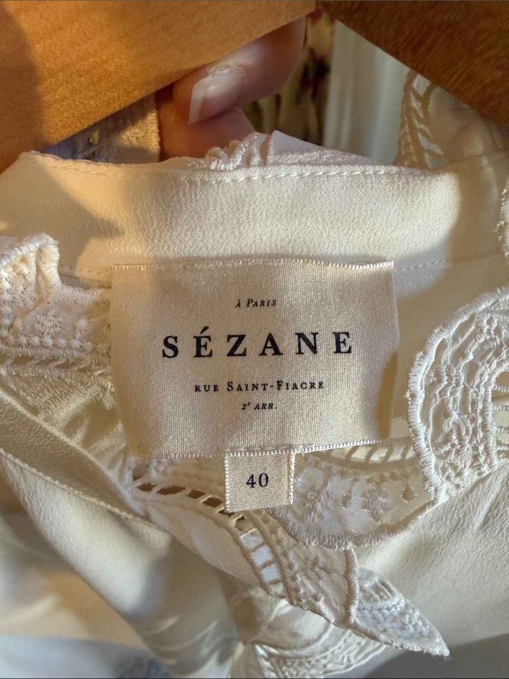 Sezane CHLO SHIRT- Ecru - Picture 3 of 6